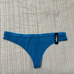 NWT Bootay Bag Clip Dot Blue Mesh Thong